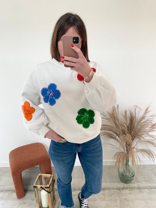 Sweat à fleurs