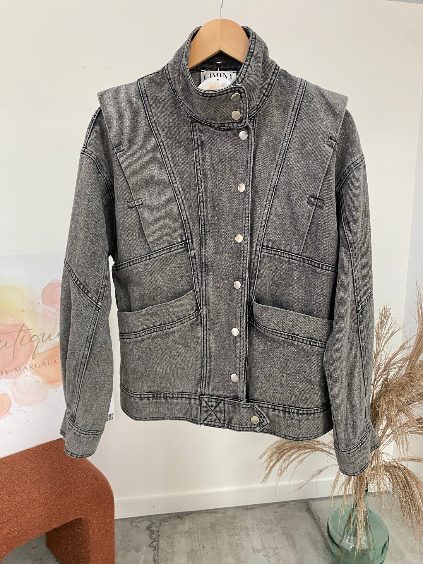 Veste en jean délavé